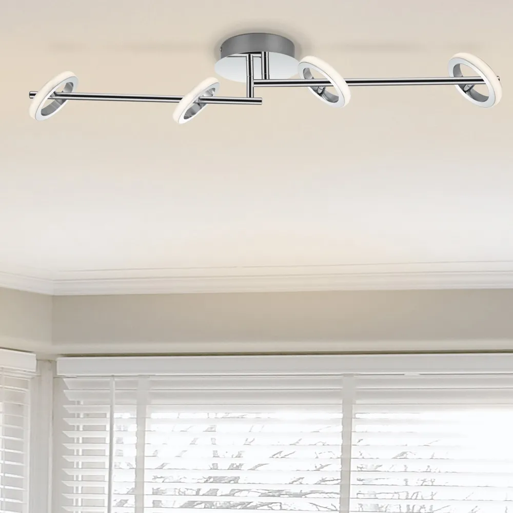 Holdon 4 Ring Adjustable Bar LED Ceiling Spotlight - Chrome