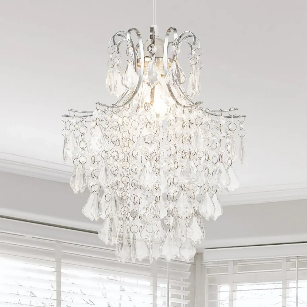 Jasmine Easyfit Beaded Lamp Shade - Clear
