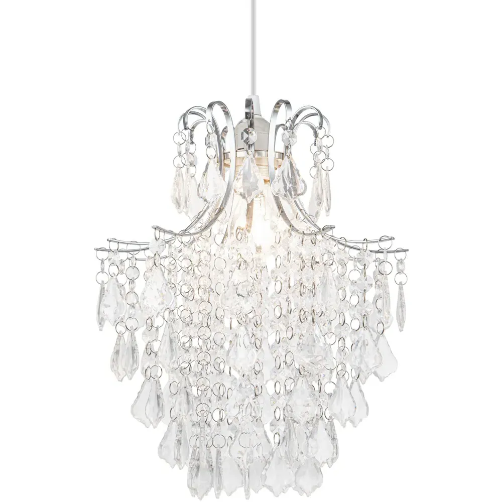 Jasmine Easyfit Beaded Lamp Shade - Clear