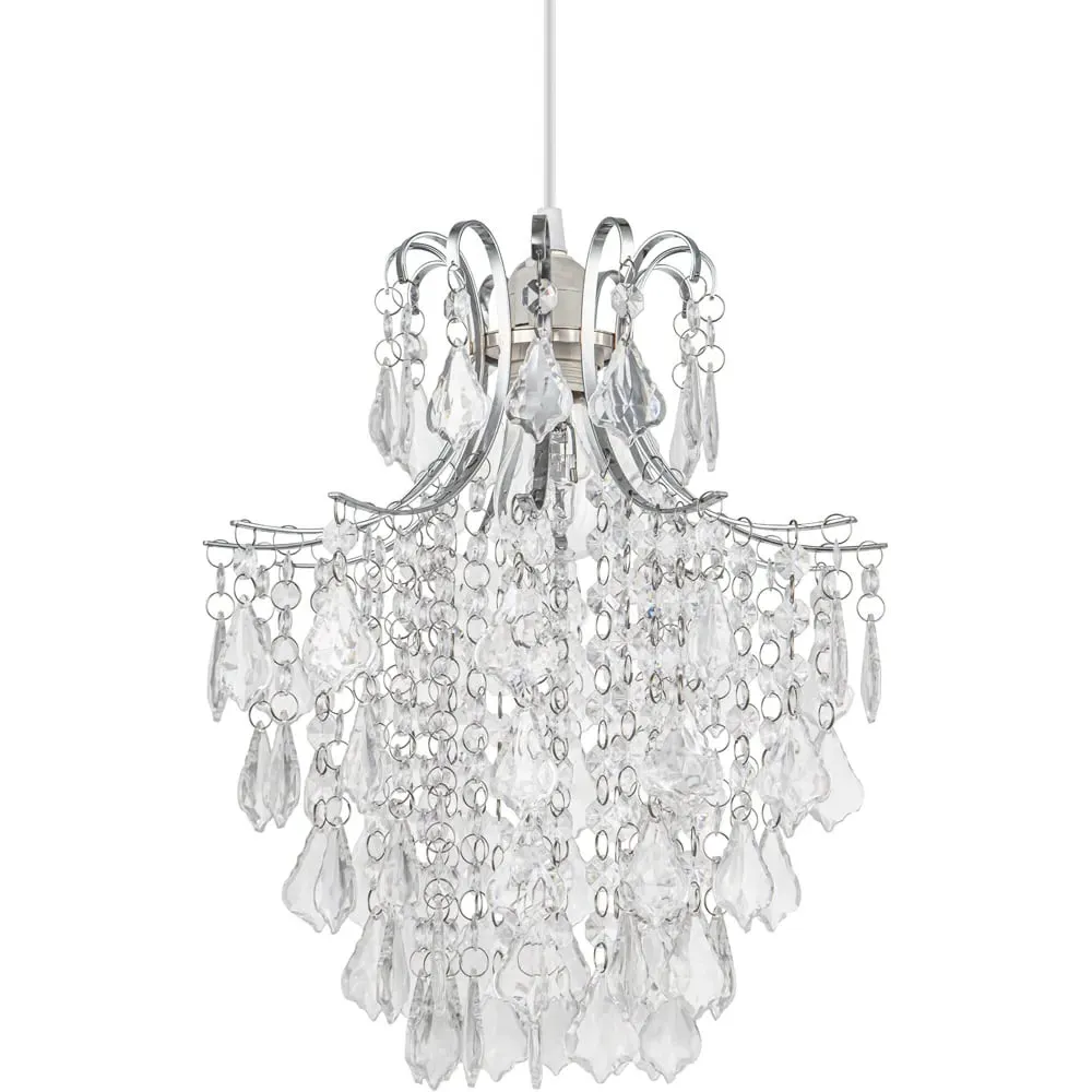 Jasmine Easyfit Beaded Lamp Shade - Clear image