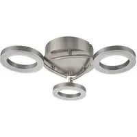 Juni 3 Ring LED Flush Ceiling Light - Silver, Matt Nickel