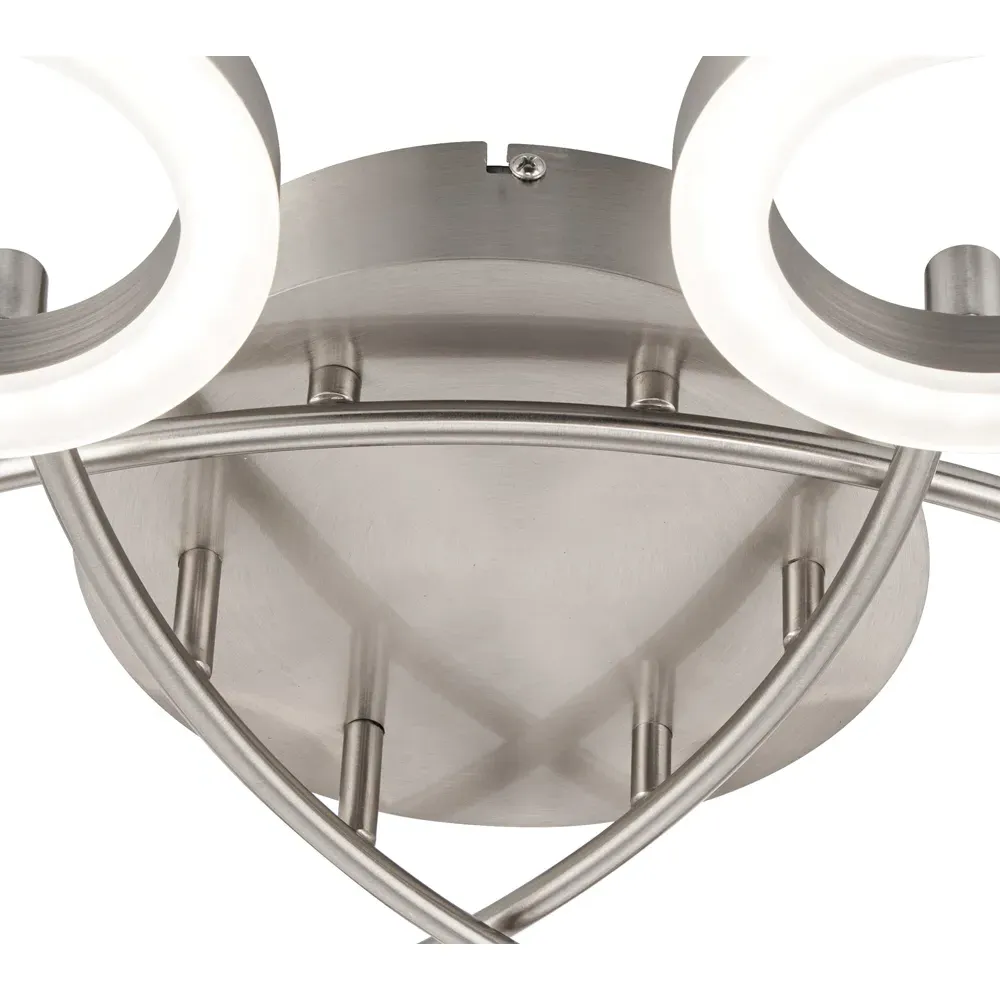 Juni 6 Ring LED Flush Ceiling Light - Silver, Matt Nickel
