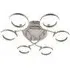 Juni 6 Ring LED Flush Ceiling Light - Silver, Matt Nickel