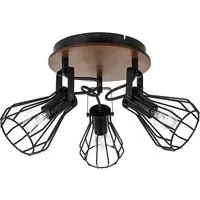 Kandan 3 Light Wire Shade Spotlight - Matt Black