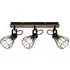 Kendan 3 Light Wire Shade Spotlight - Matt Black, Wood
