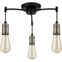 Linton 3 Light Ceiling Light - Matt Antique Brass