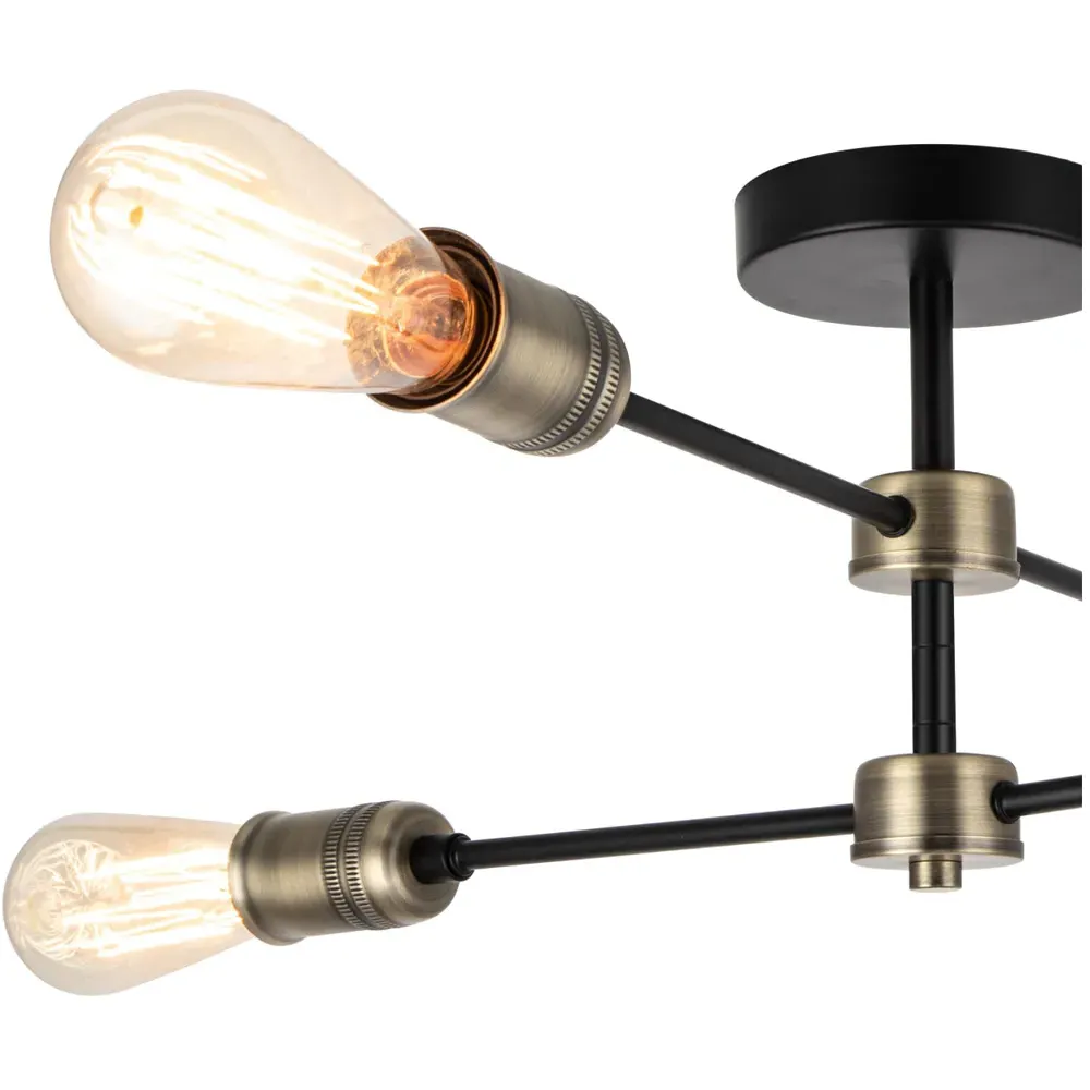 Linton 4 Light Ceiling Light - Matt Antique Brass