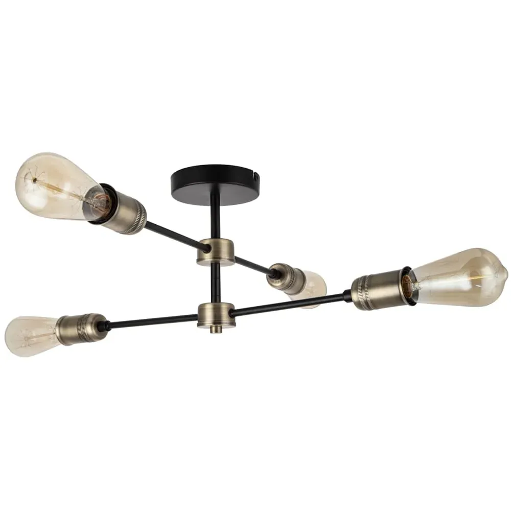 Linton 4 Light Ceiling Light - Matt Antique Brass