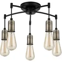 Linton 5 Light Ceiling Light - Matt Antique Brass