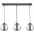 Marlo 3 Light Bar Pendant Light - Black, Smoky Glass