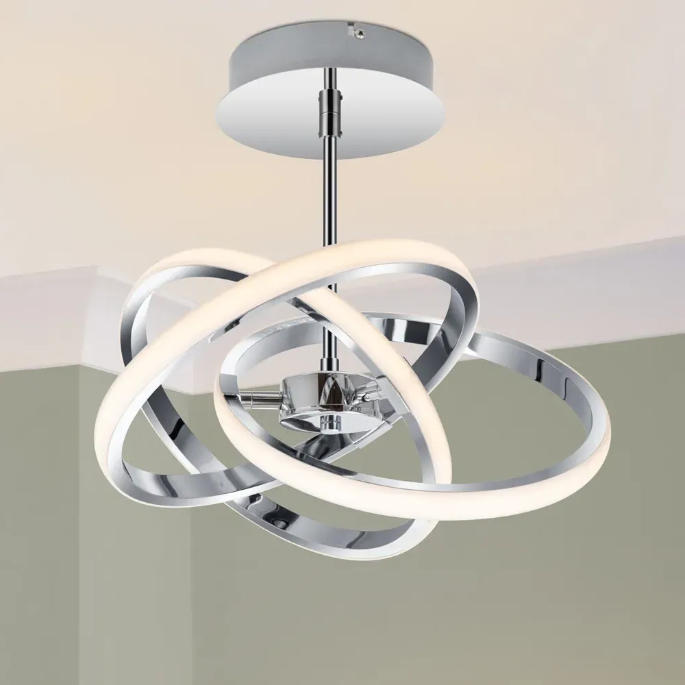 Ridgley 3 Ring Asteroid LED Pendant Light - Chrome