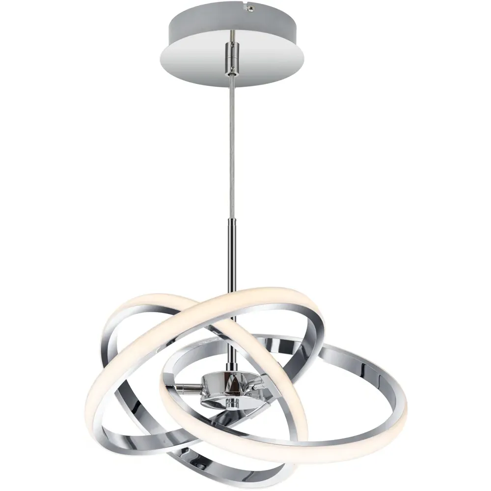 Ridgley 3 Ring Asteroid LED Pendant Light - Chrome