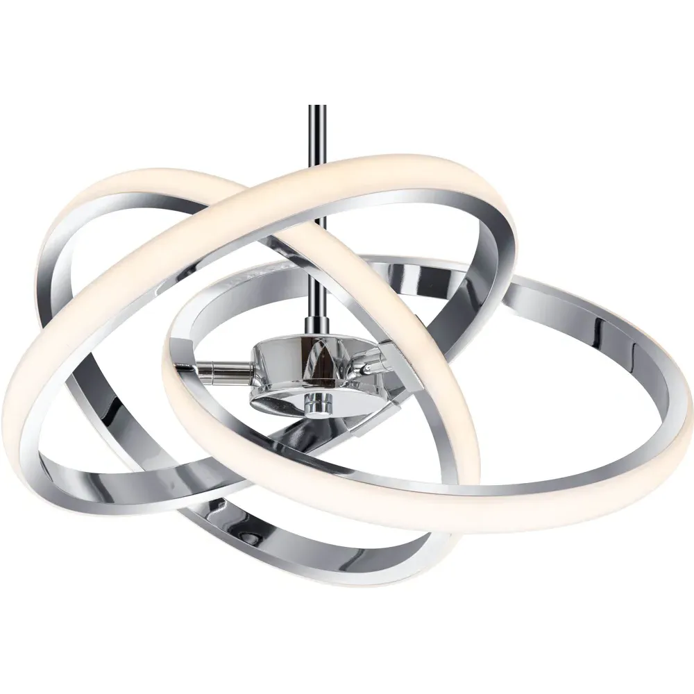 Ridgley 3 Ring Asteroid LED Pendant Light - Chrome