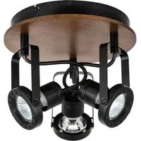 Riverton 3 Light Spotlight - Matt Black, Walnut