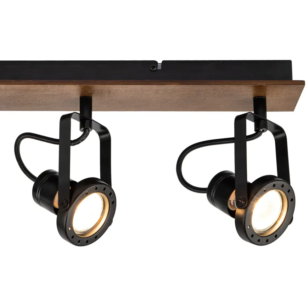 Riverton 4 Light Spotlight - Matt Black, Walnut