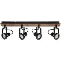 Riverton 4 Light Spotlight - Matt Black, Walnut