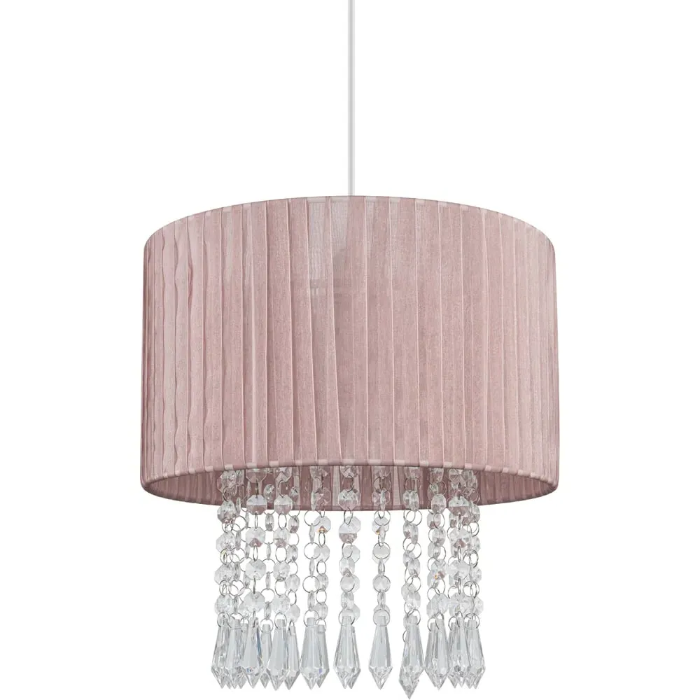 Winni Beaded Voile Easyfit Lamp Shade - Pink image
