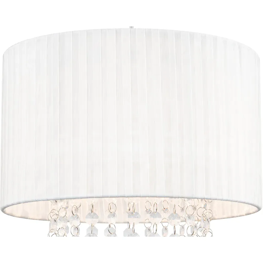 Winni Beaded Voile Easyfit Lamp Shade - White
