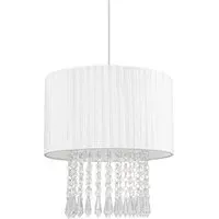 Winni Beaded Voile Easyfit Lamp Shade - White