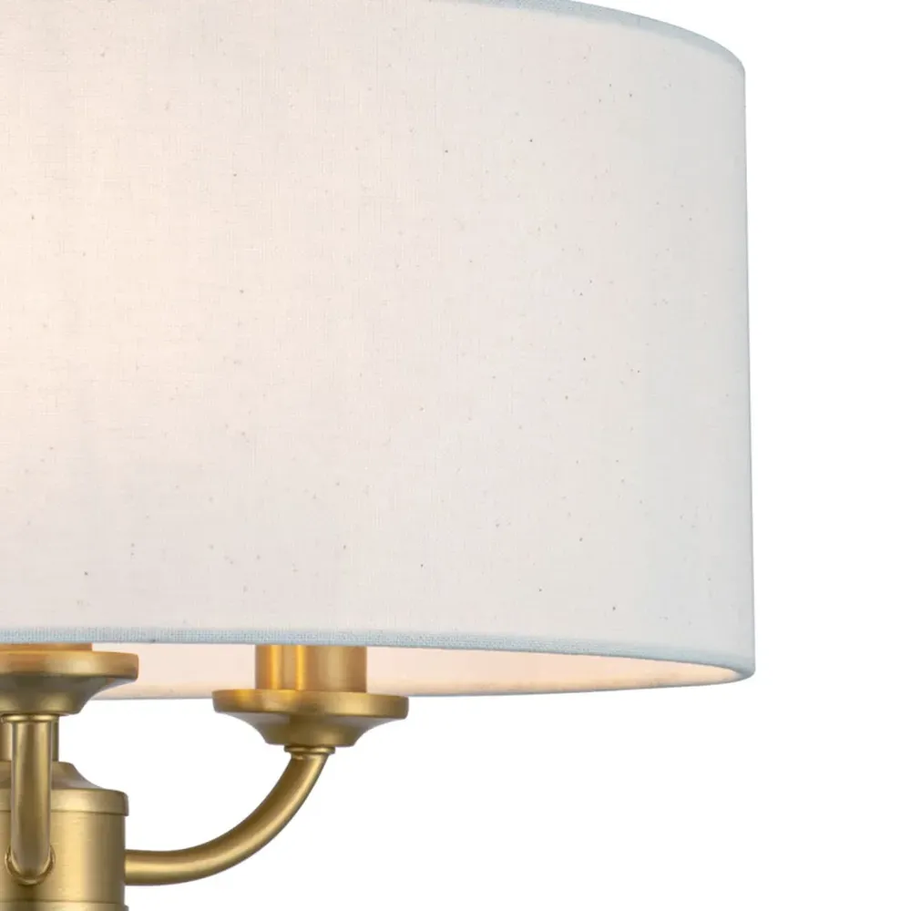Winston 3 Light Faux Linen Ceiling Light - Gold