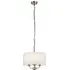 Winston 3 Light Faux Linen Pendant Light - Silver