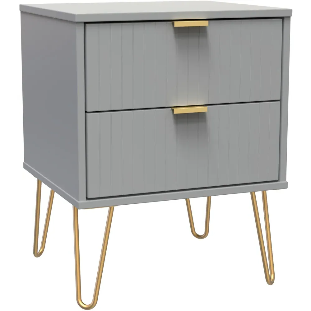 2 Drawer Bedside Table - Dusk Grey