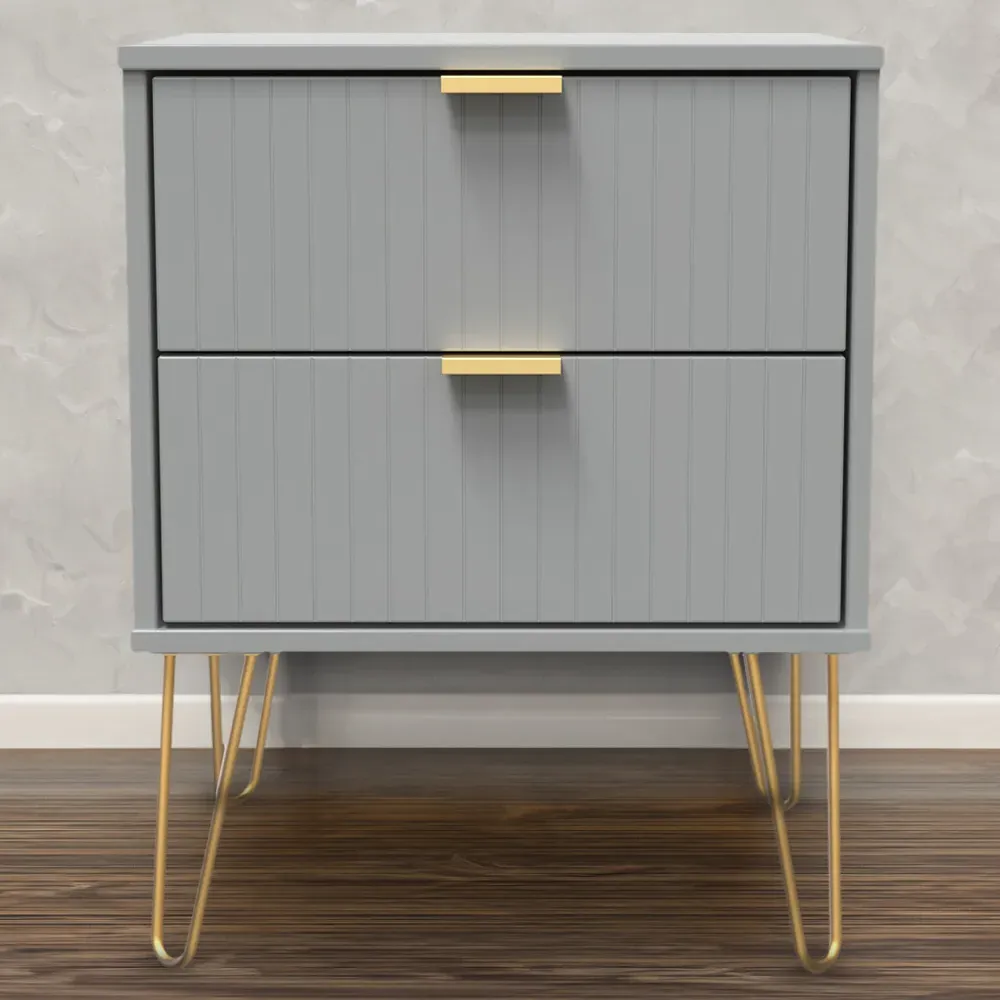 2 Drawer Bedside Table - Dusk Grey
