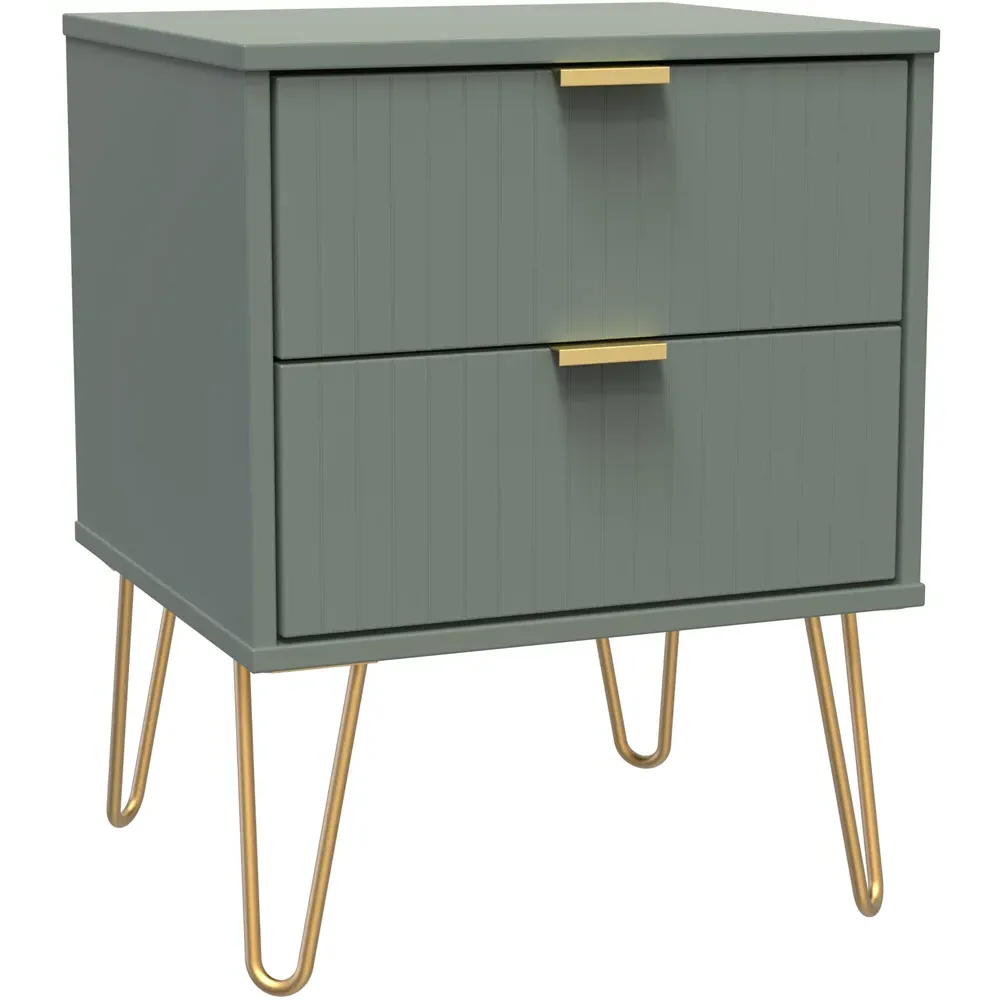 2 Drawer Bedside Table - Reed Green