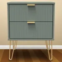 2 Drawer Bedside Table - Reed Green