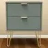 2 Drawer Bedside Table - Reed Green
