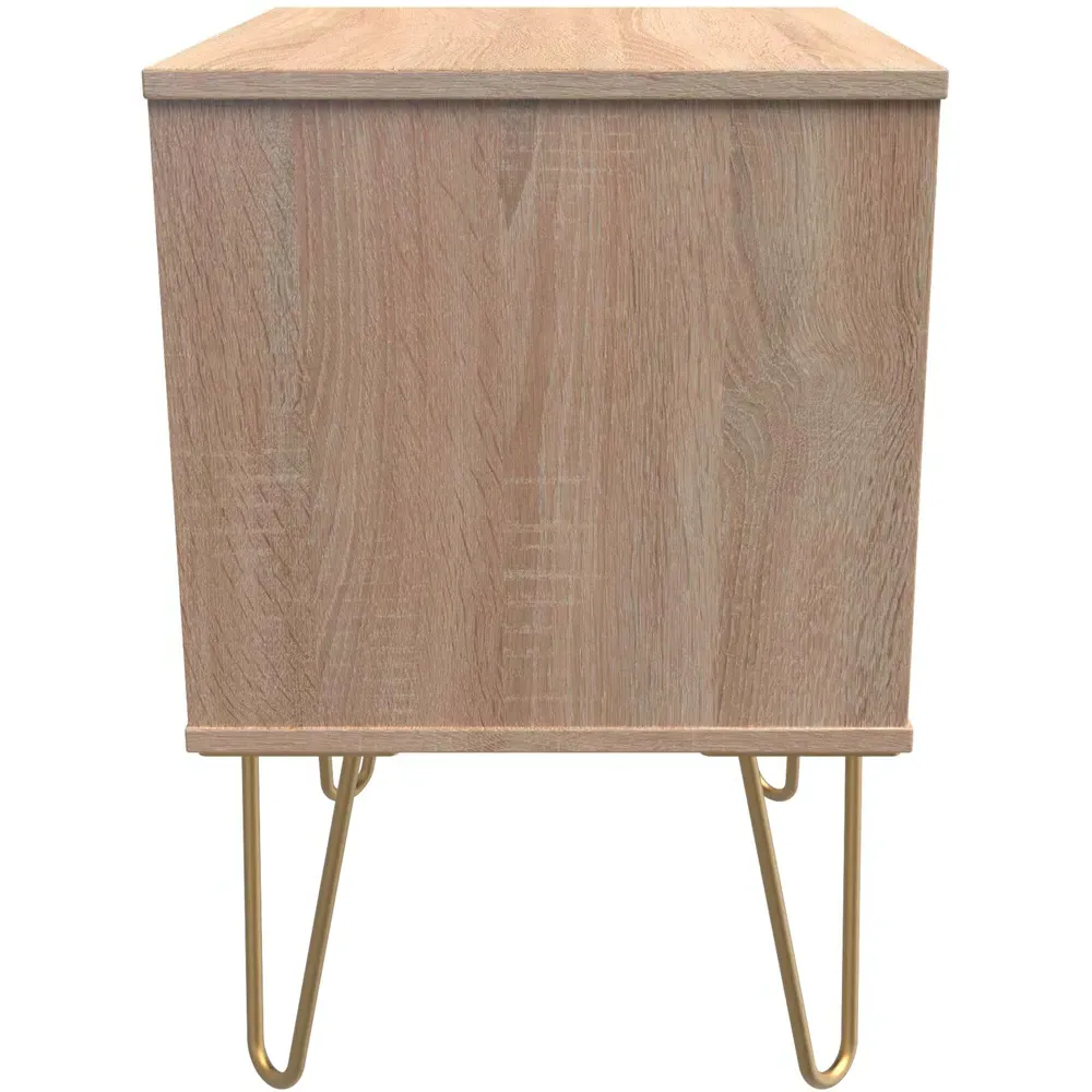 2 Drawer Bedside Table - White, Bardolino Oak