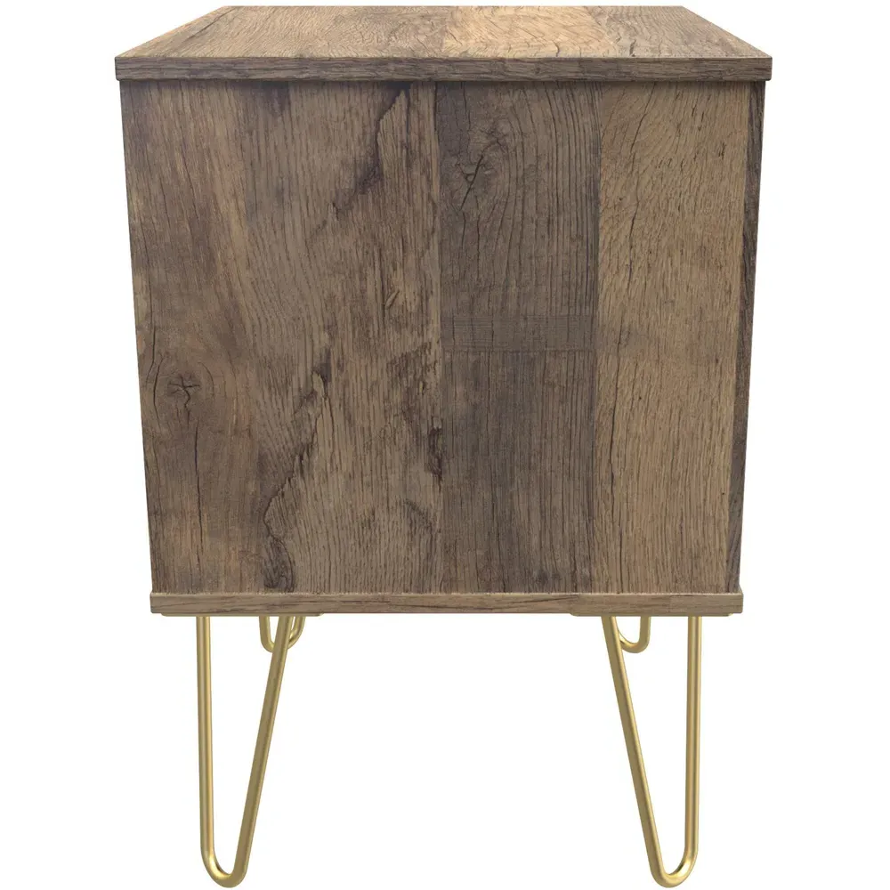 2 Drawer Bedside Table - White, Vintage Oak