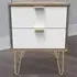 2 Drawer Bedside Table - White, Vintage Oak