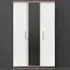 3 Door Tall Mirrored Wardrobe - White, Bardolino Oak