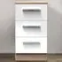 3 Drawer Bedside Cabinet - White, Bardolino Oak