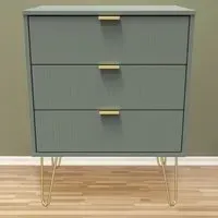 3 Drawer Chest of Drawers - Green
