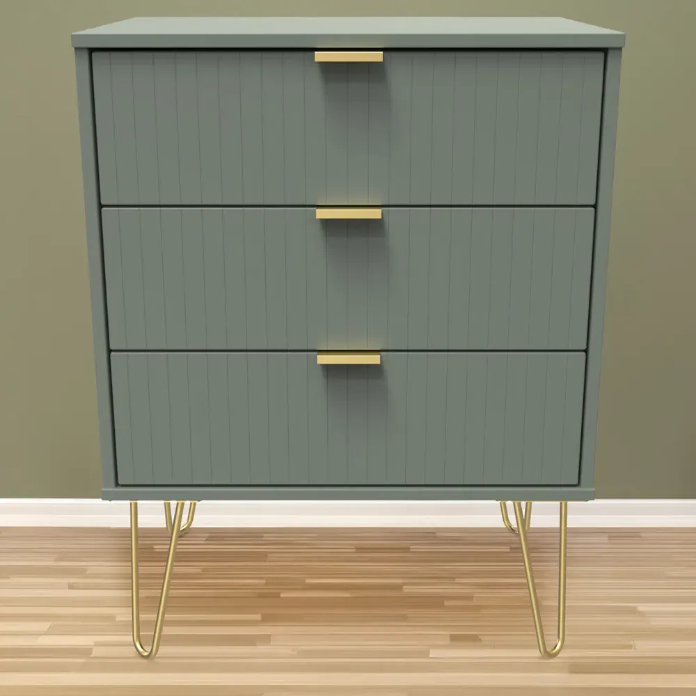 3 Drawer Chest of Drawers - Green