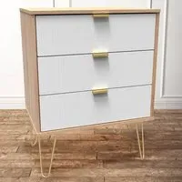 3 Drawer Chest of Drawers - White, Oak