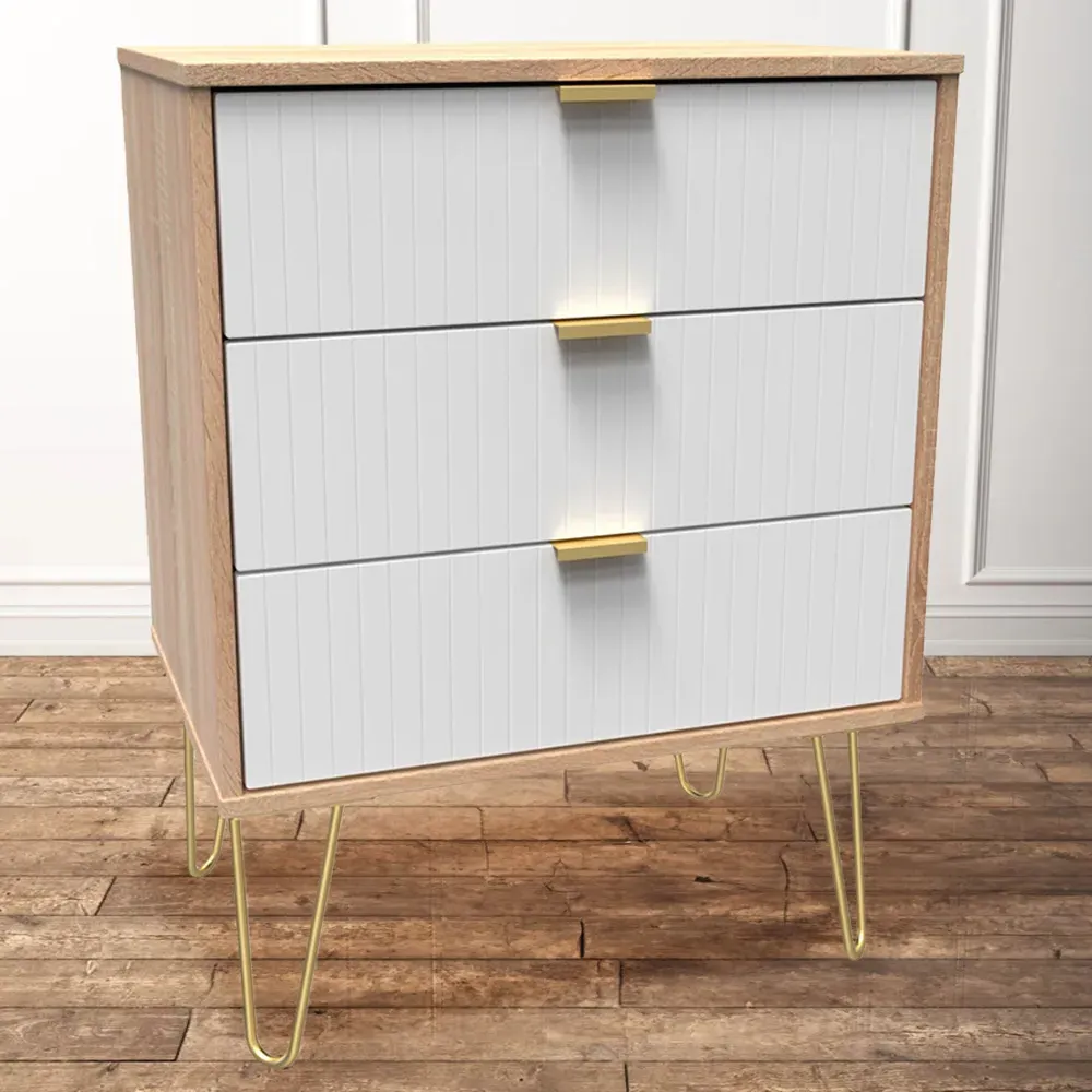 3 Drawer Chest of Drawers - White, Oak