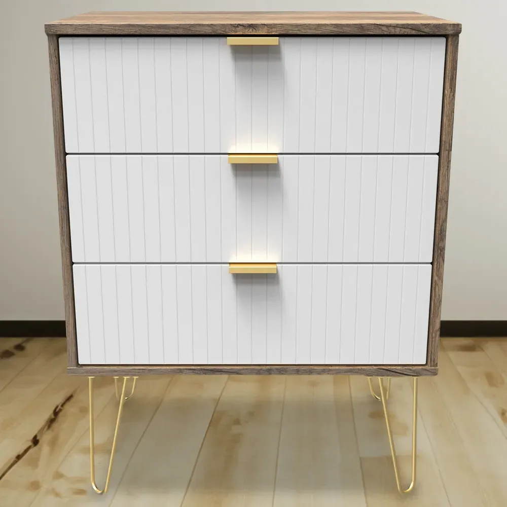 3 Drawer Chest of Drawers - White, Oak