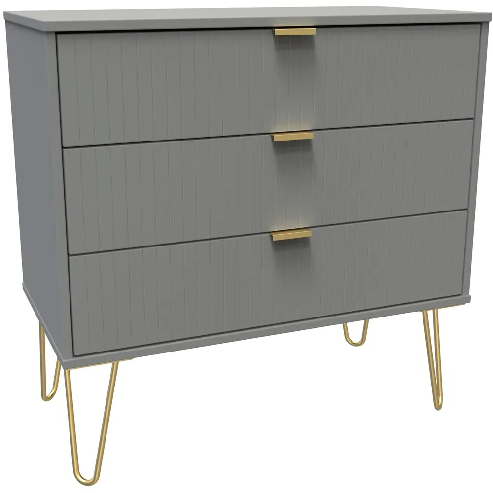3 Drawer Wide Chest of Drawers - Dusk Grey
