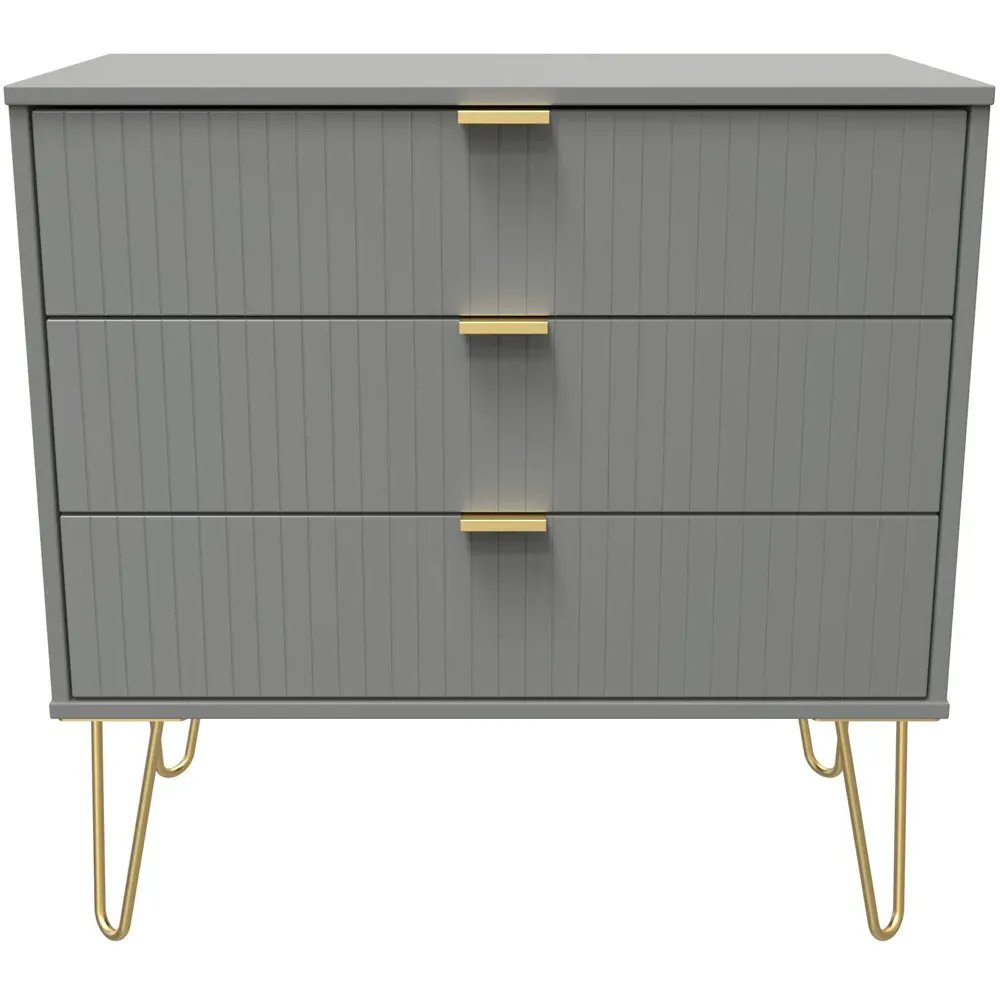 3 Drawer Wide Chest of Drawers - Dusk Grey