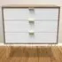 3 Drawer Wide Chest of Drawers - White, Vintage Oak