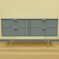 4 Drawer Chest of Drawers - Green