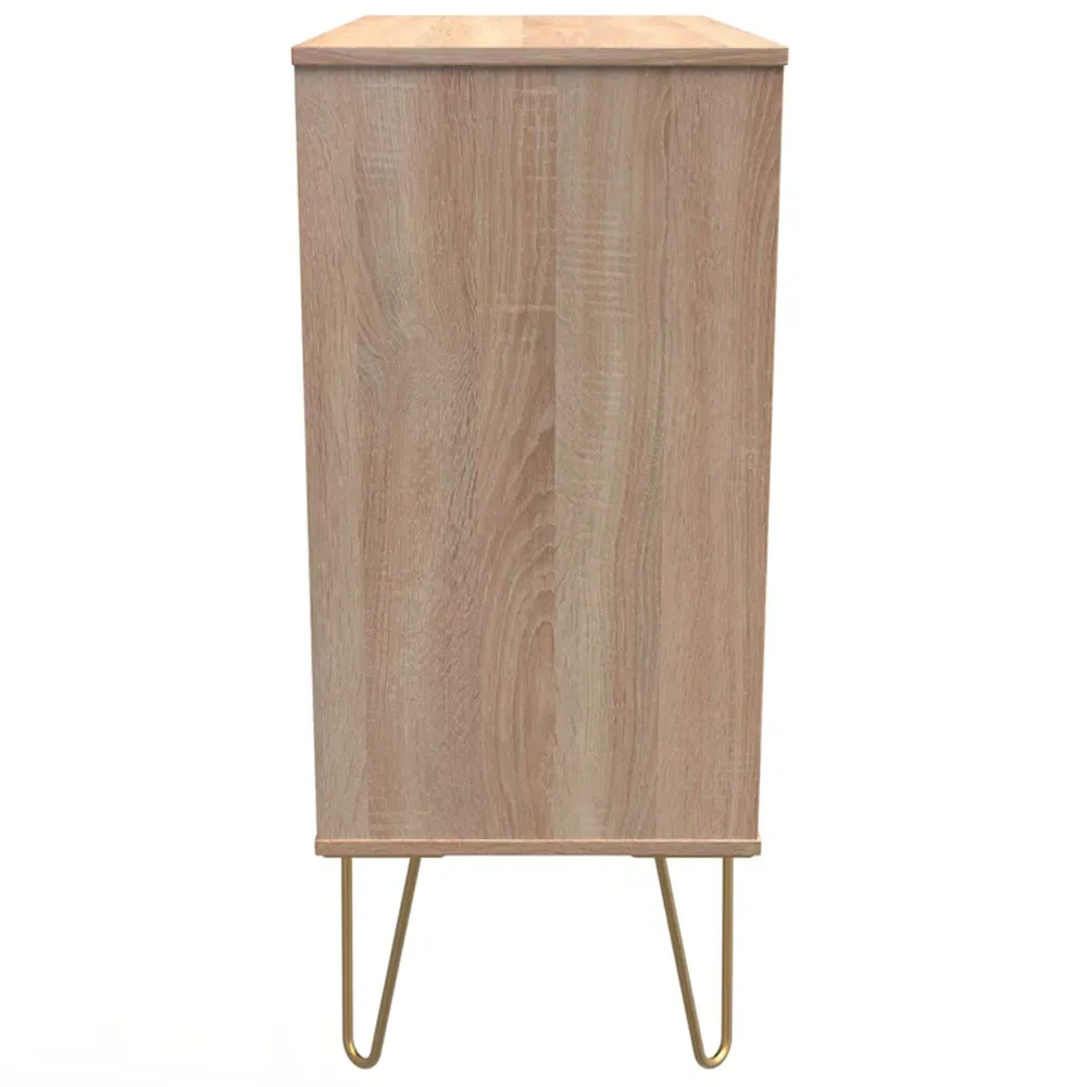 4 Drawer Wide Chest of Drawers - White, Bardolino Oak