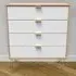 4 Drawer Wide Chest of Drawers - White, Bardolino Oak