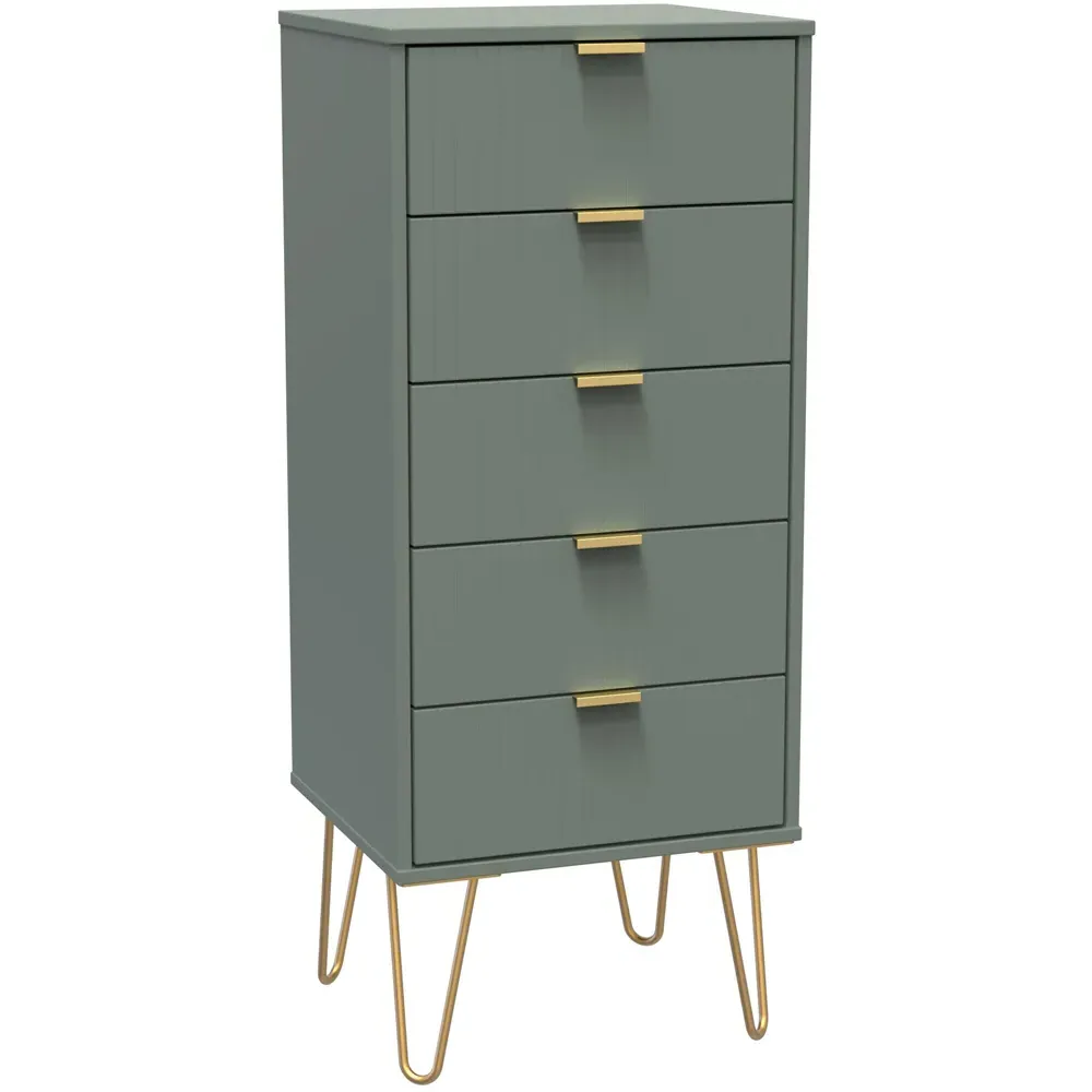 5 Drawer Chest of Drawers - Green