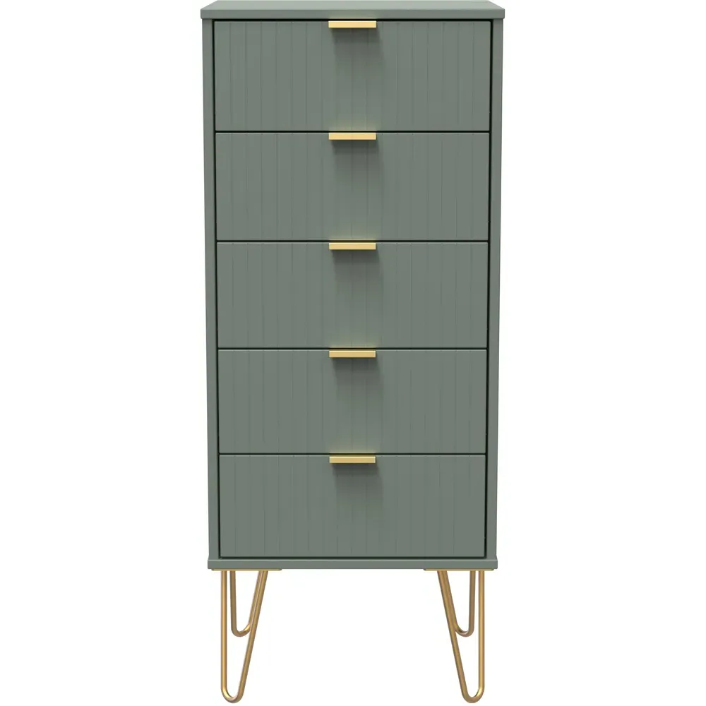 5 Drawer Chest of Drawers - Green