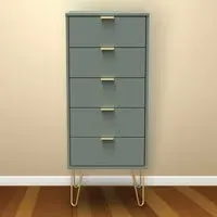 5 Drawer Chest of Drawers - Green
