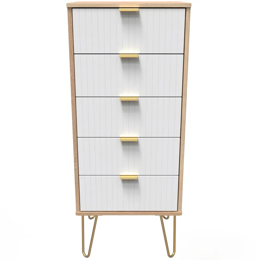 5 Drawer Chest of Drawers - White, Oak
